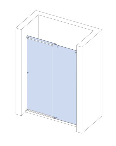 SPRCHOVACÍ KÚT DO NIKY S FIXNÝM PANELOM A OTVÁRAVÝM KRÍDLOM